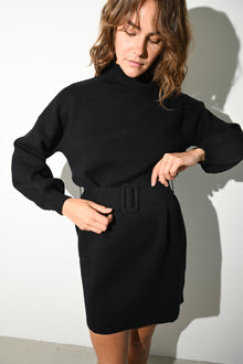 Coco Belted Mini Dress | Black