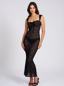 Veronica Lace Maxi Dress | Black