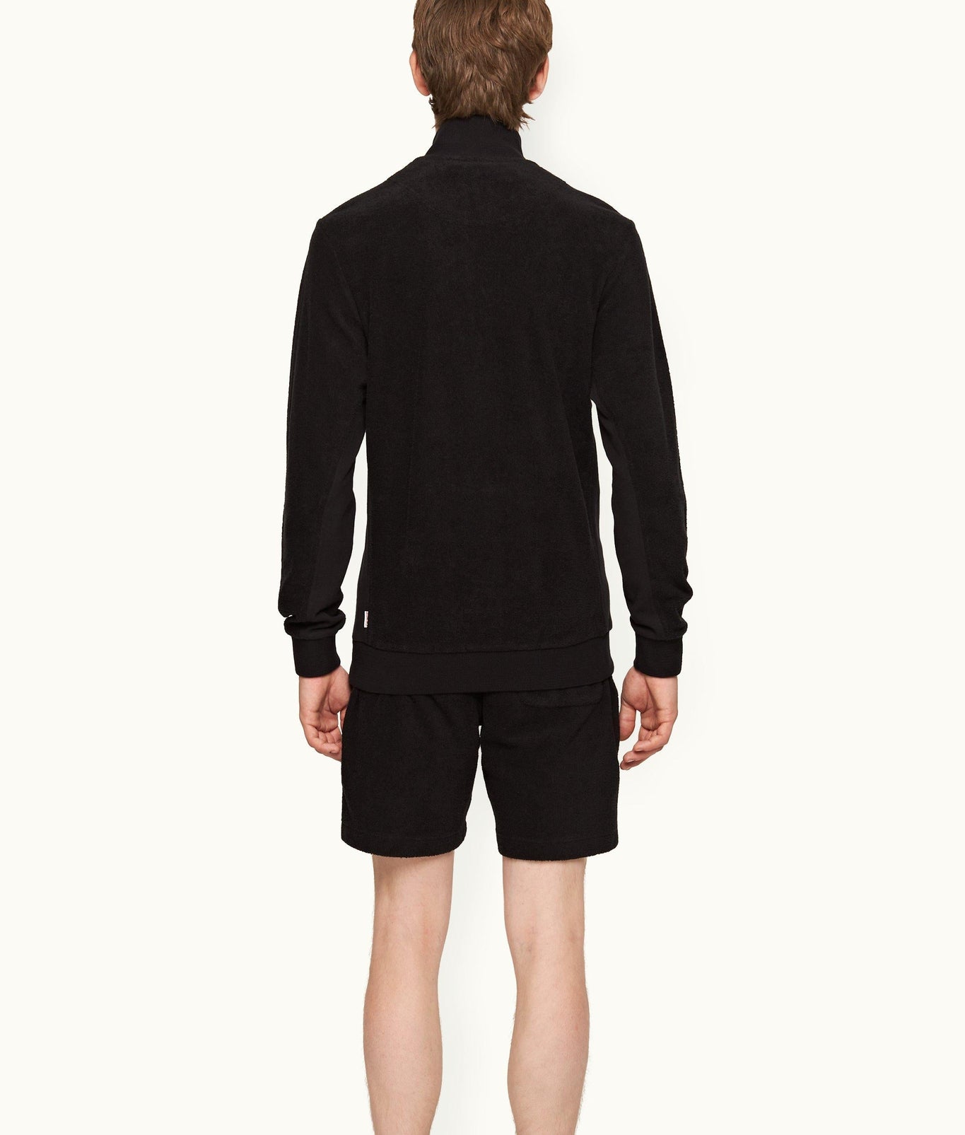 Isar Classic Fit Mixed Texture Sweatshirt | Black