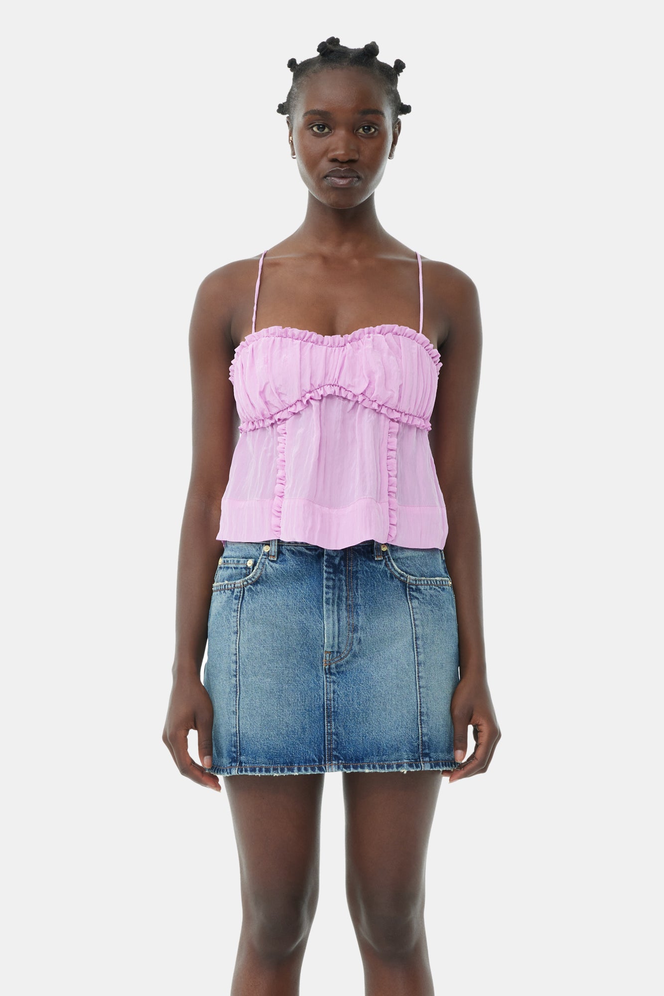 Sparkle Logo Denim Mini Skirt | Tint Wash