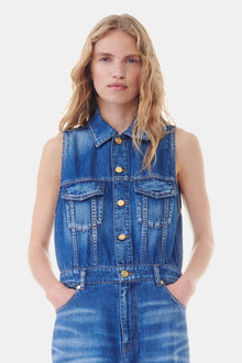 Denim Long Dress | Mid Blue Vintage