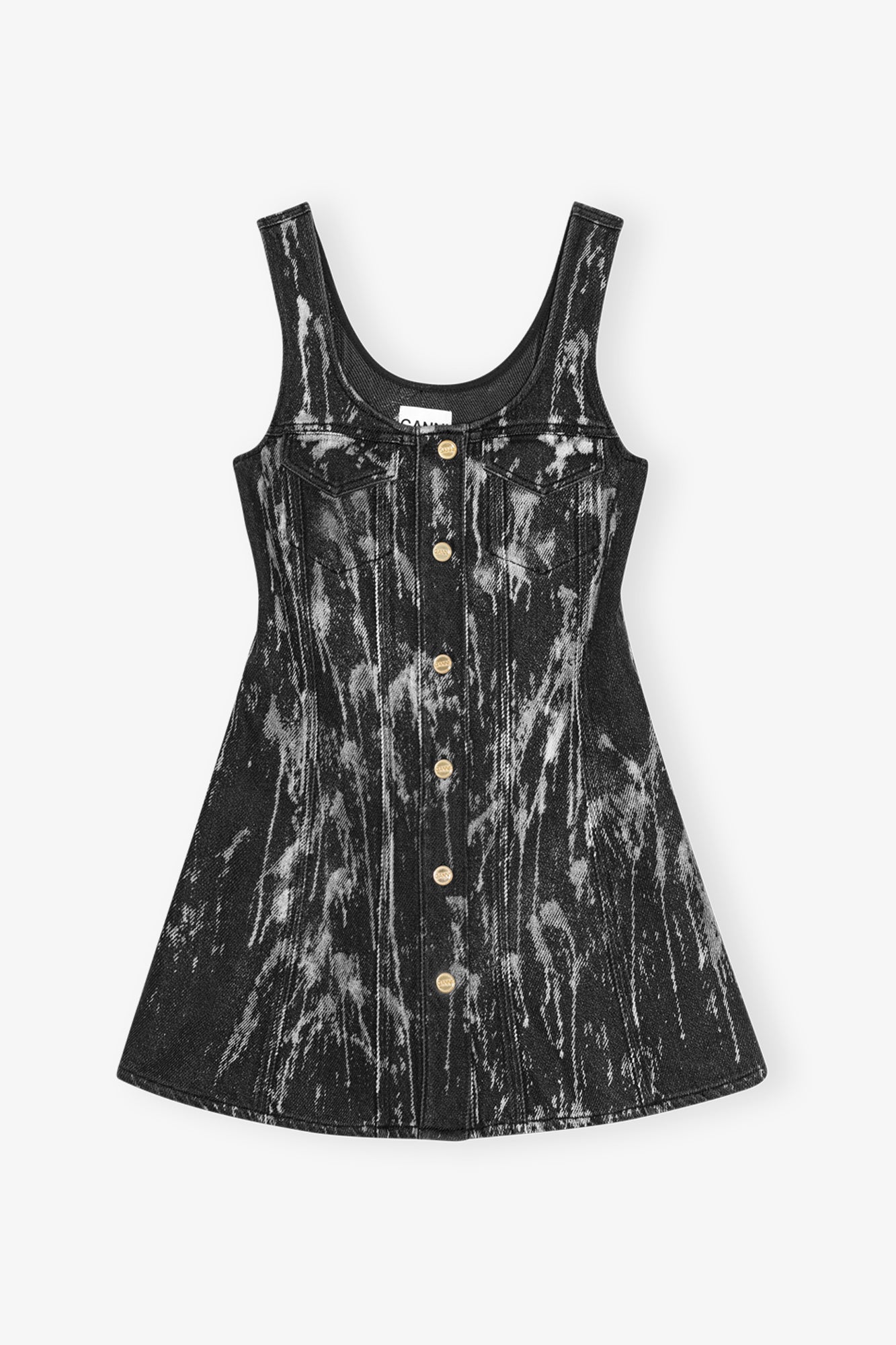 Heavy Denim Mini Dress | Washed Black/Black