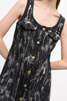 Heavy Denim Mini Dress | Washed Black/Black