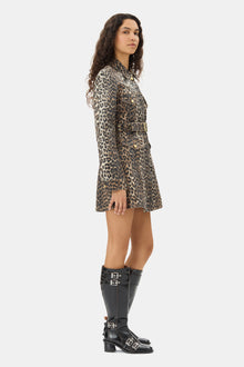 Foil Mini Dress | Leopard