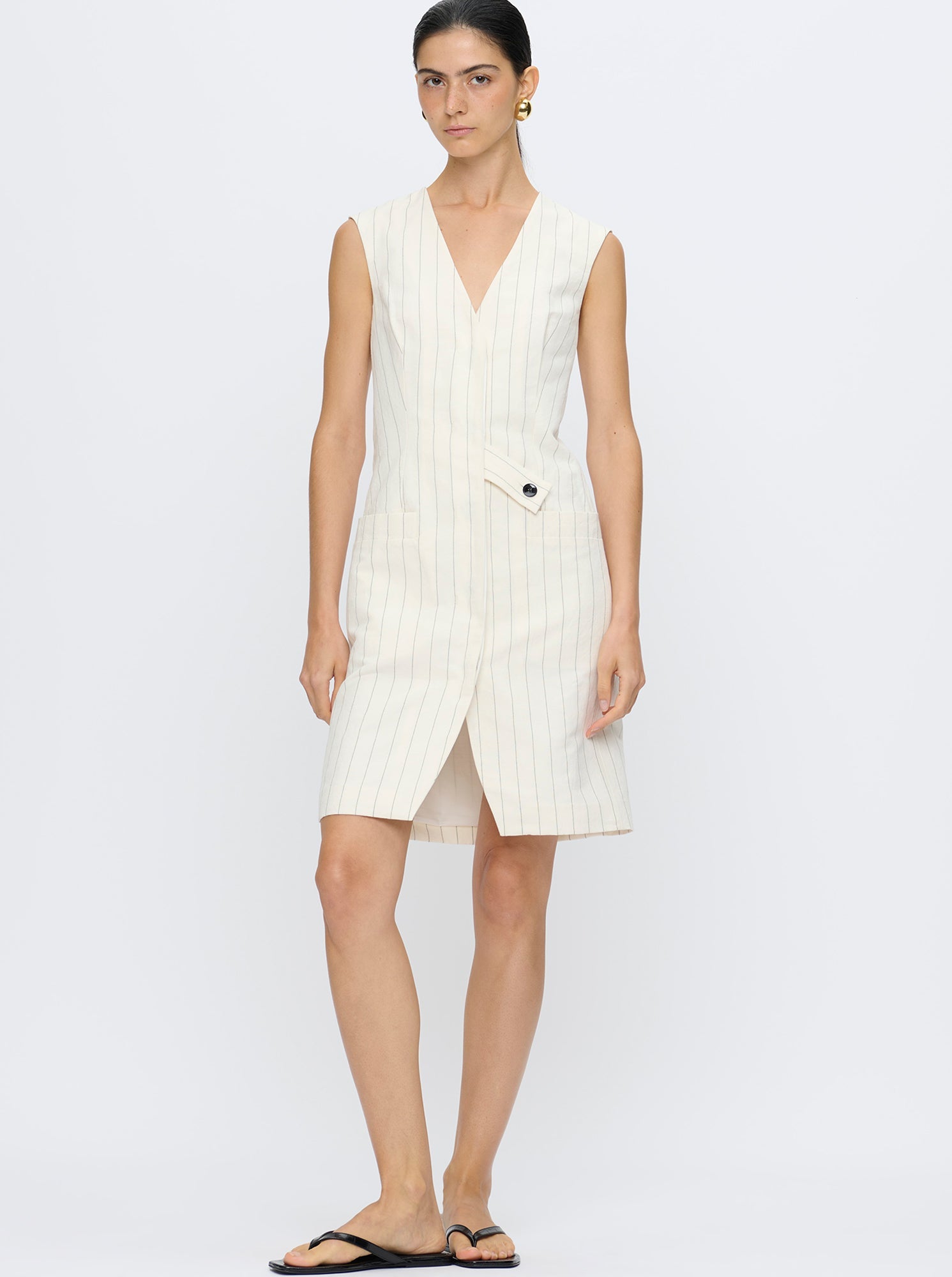 Jamily Vest Dress | Ivory/Black