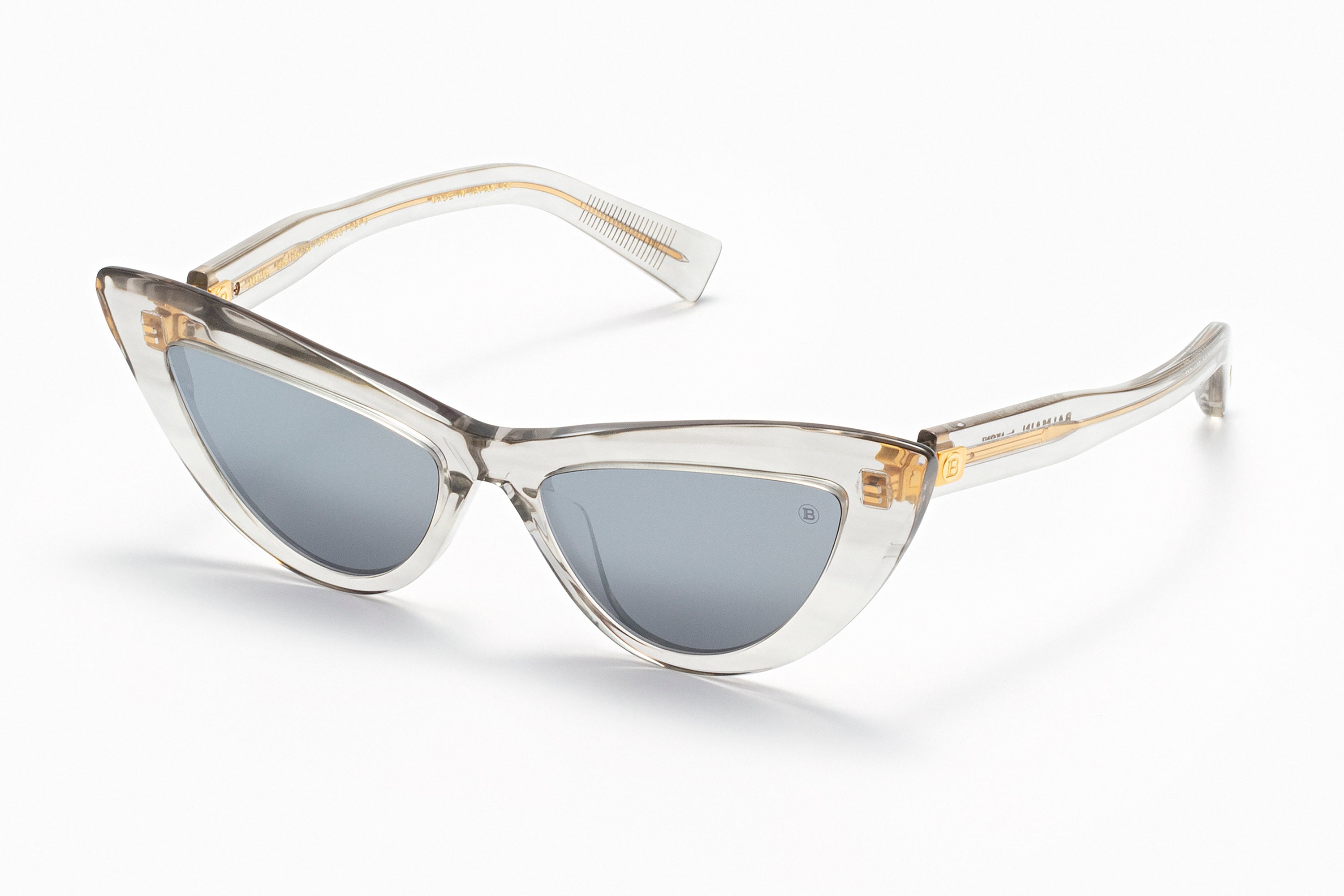Womens | Jolie Sunglass | Crystal Grey - Gold | Dark Grey w/ Silver Mirror