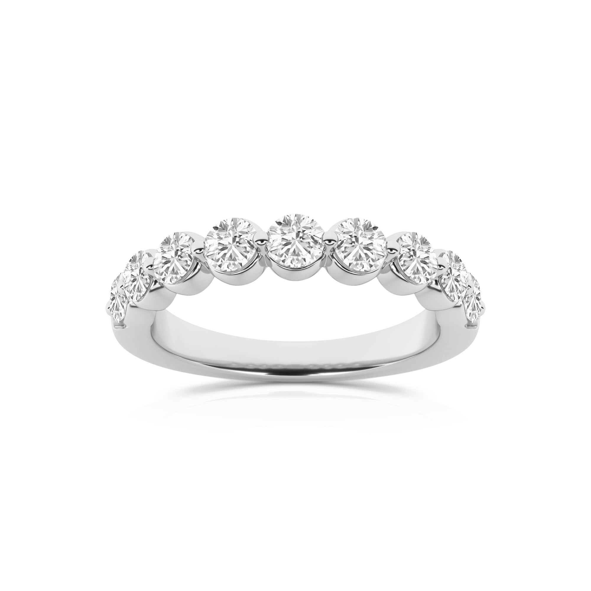 1.00 CT Round Lab-Grown Diamond | Wedding Band Ring | 14K White Gold | G Color | SI Clarity