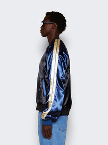 Men | Marni | Satin Bomber Jacket | Black & Orion Blue