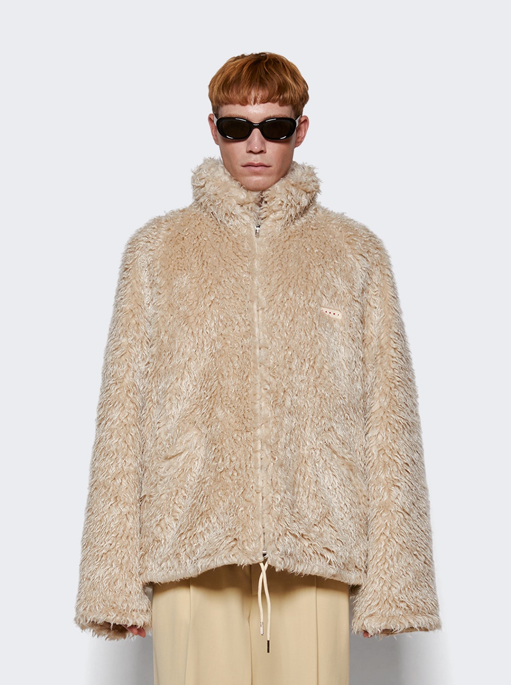 Men | Marni | Shaggy Jacket With Detachable Hood Glass