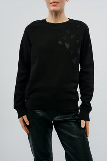 Upper Mo Rain Strass Heart Sweatshirt | Black