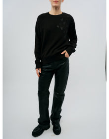 Upper Mo Rain Strass Heart Sweatshirt | Black