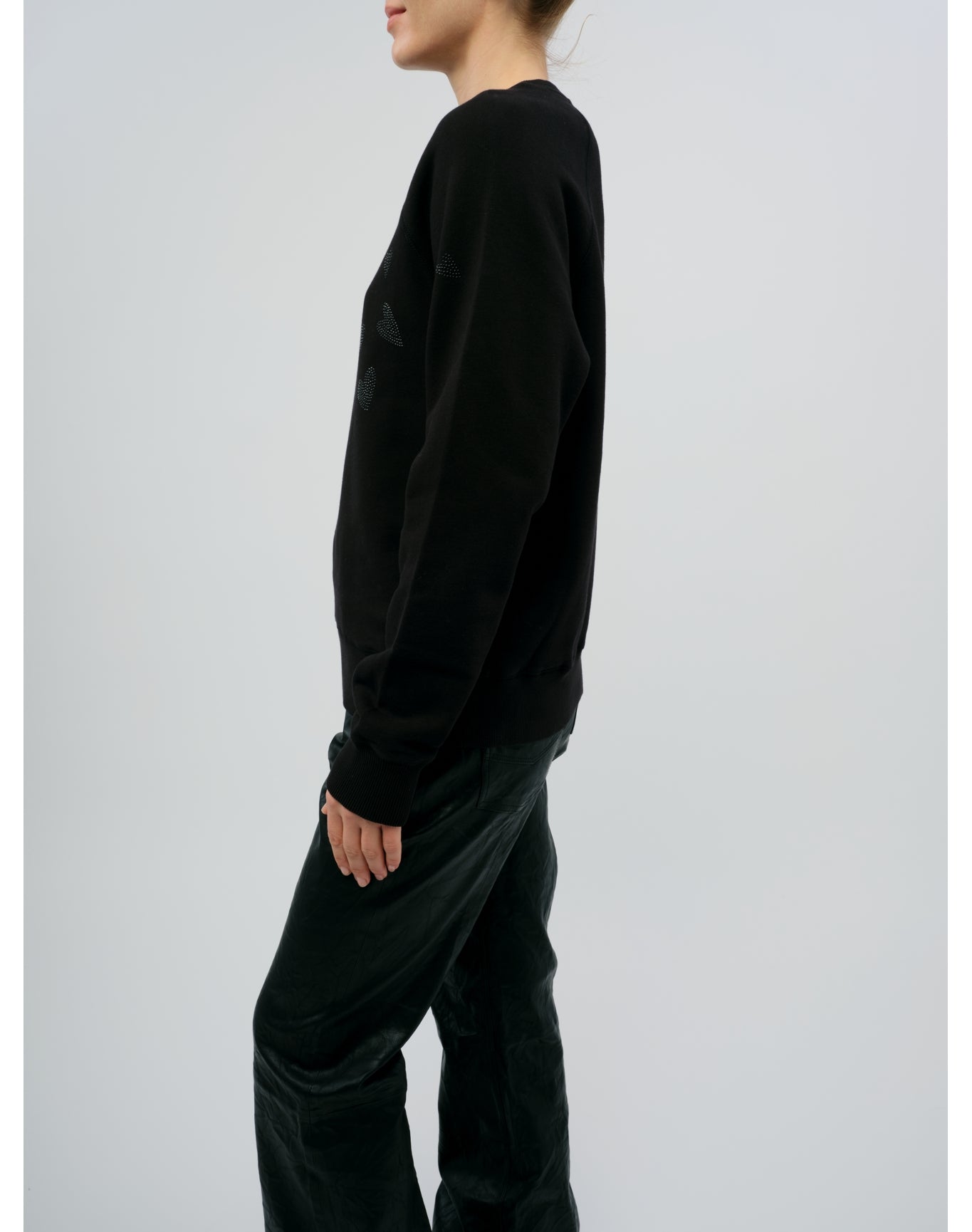 Upper Mo Rain Strass Heart Sweatshirt | Black