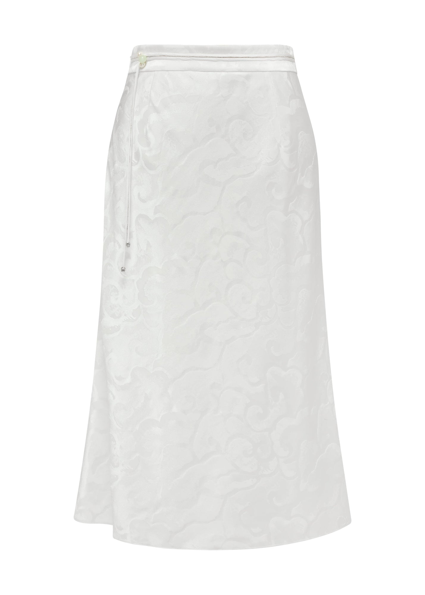 Jacquard Midi Skirt | White
