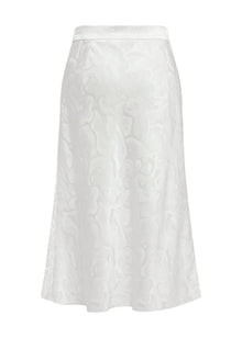 Jacquard Midi Skirt | White