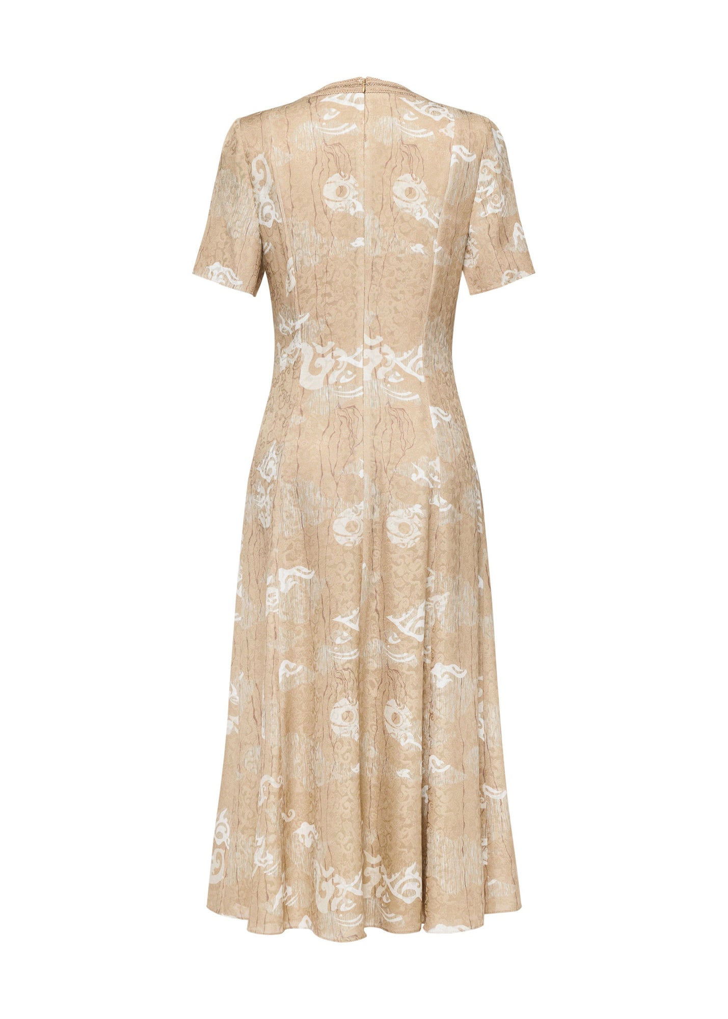 Jacquard Silk Dress | Khaki