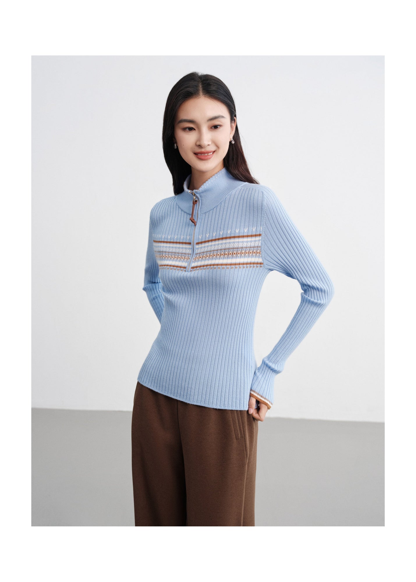 Jacquard Wool Sweater | Blue