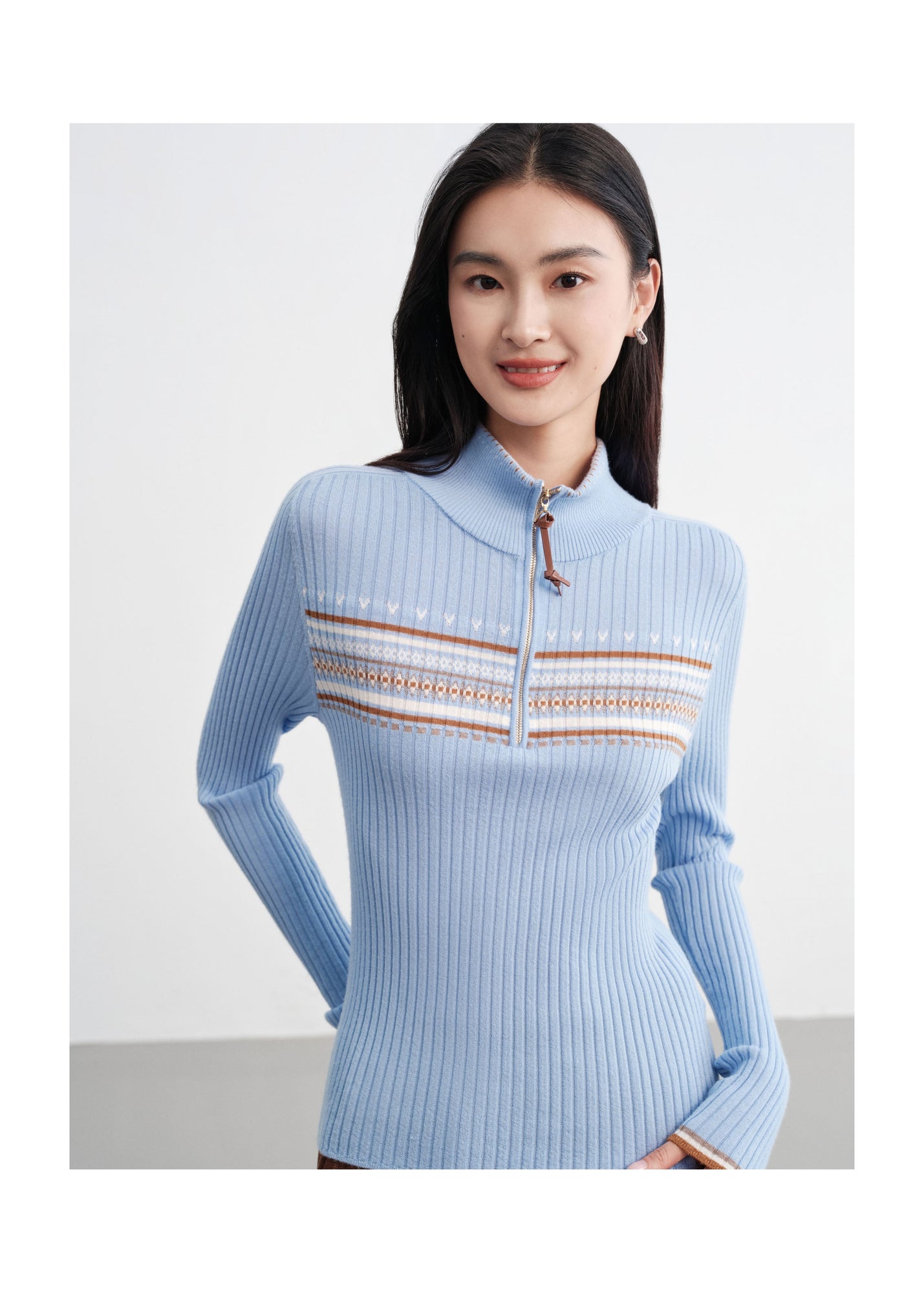 Jacquard Wool Sweater | Blue