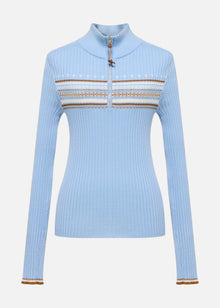 Jacquard Wool Sweater | Blue