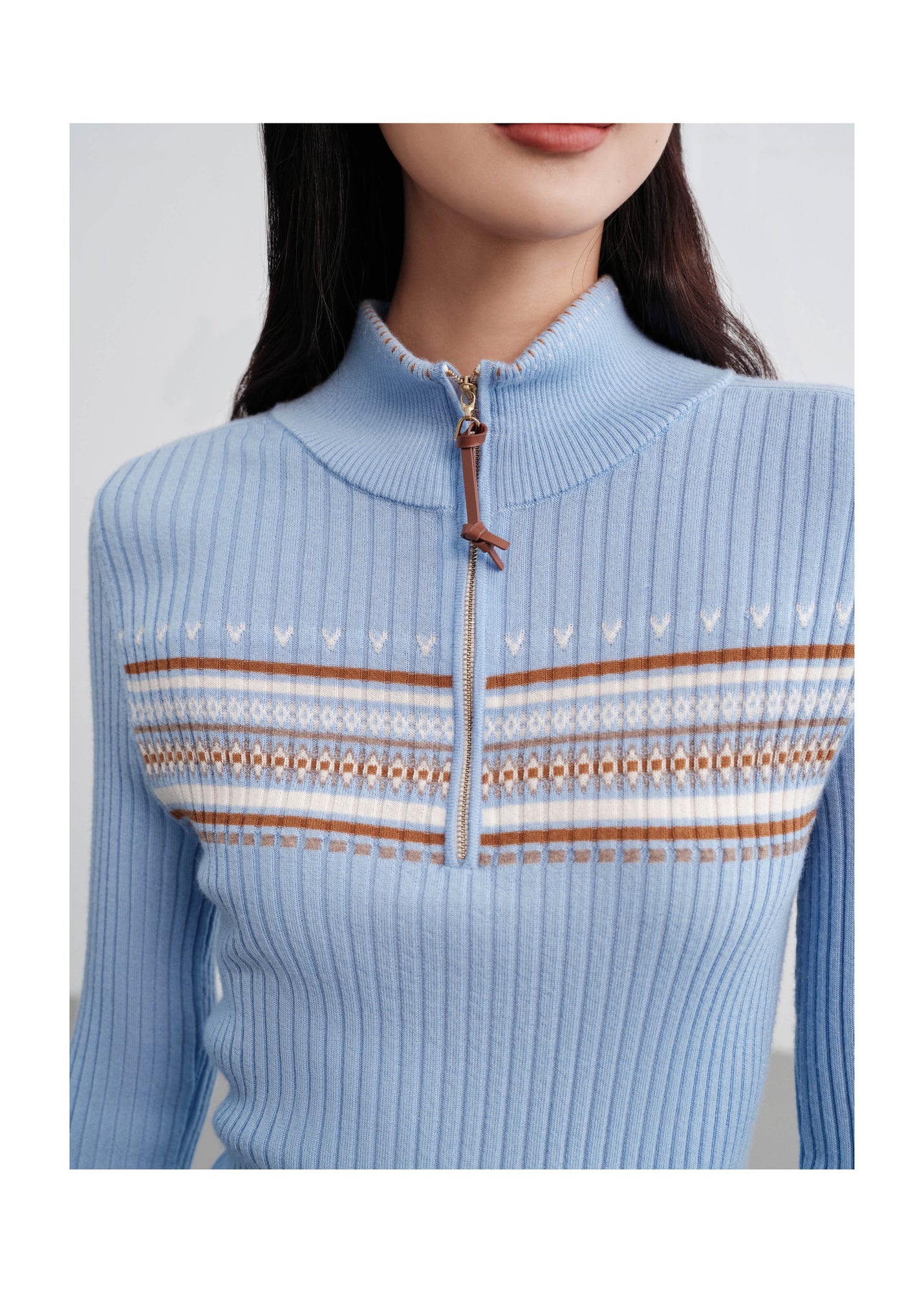 Jacquard Wool Sweater | Blue