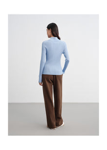 Jacquard Wool Sweater | Blue
