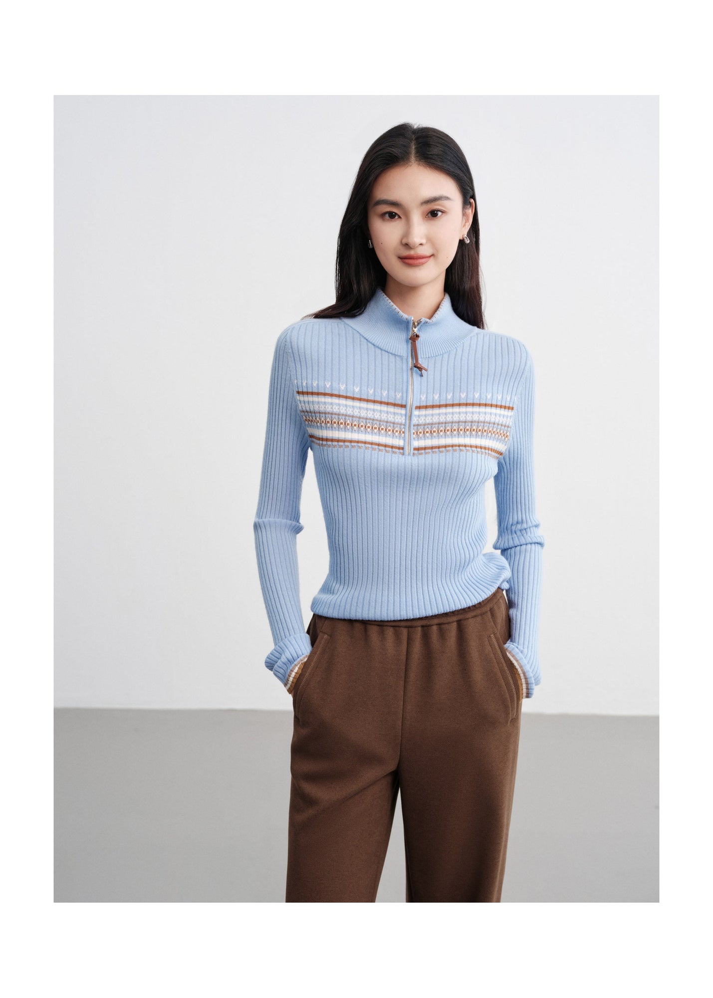 Jacquard Wool Sweater | Blue