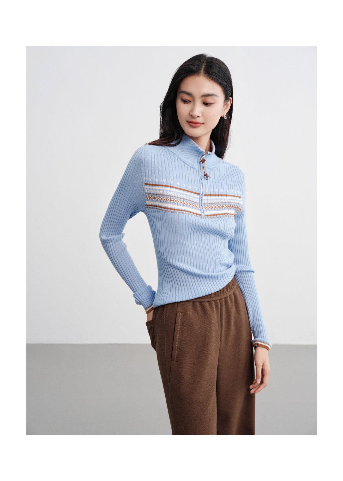 Jacquard Wool Sweater | Blue