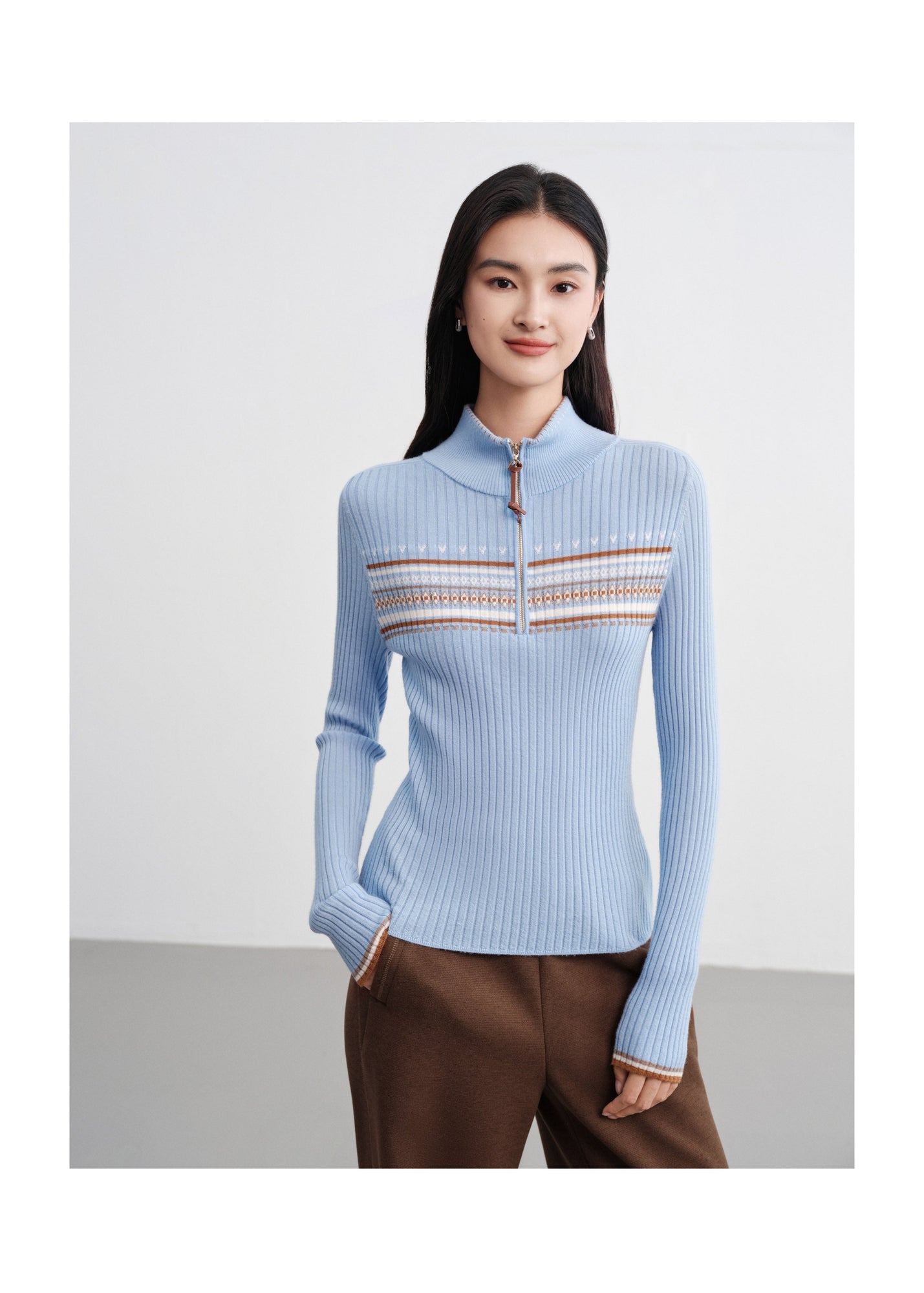 Jacquard Wool Sweater | Blue