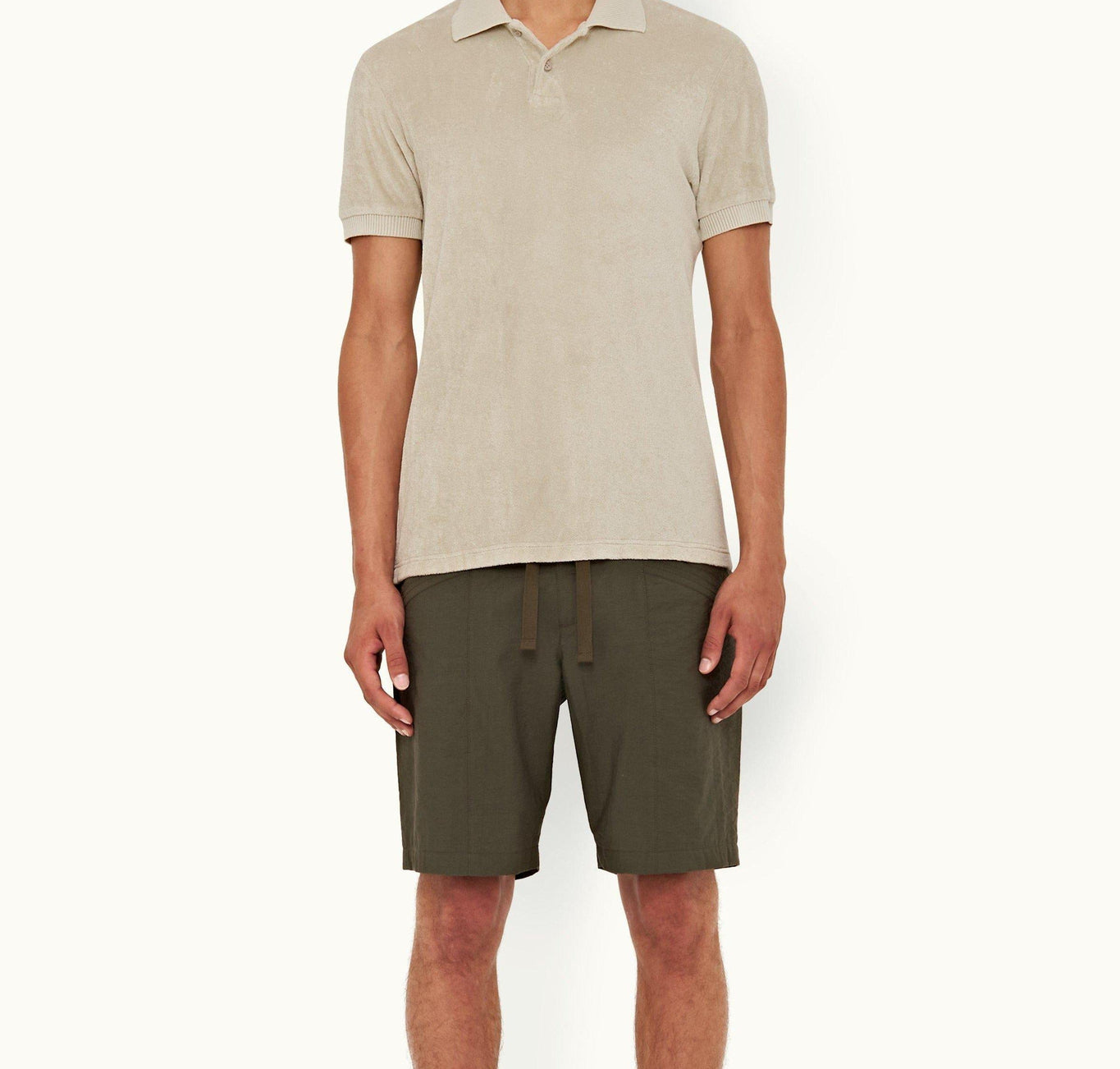 Jarrett Towelling Classic Fit Towelling Polo Shirt | Parched Green