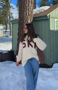 Jasmine Ski Jacquard Chunky Knit Sweater | Cream