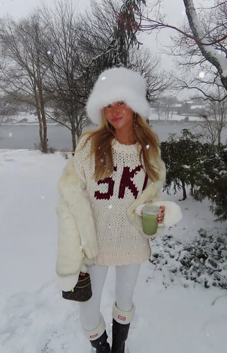 Jasmine Ski Jacquard Chunky Knit Sweater | Cream