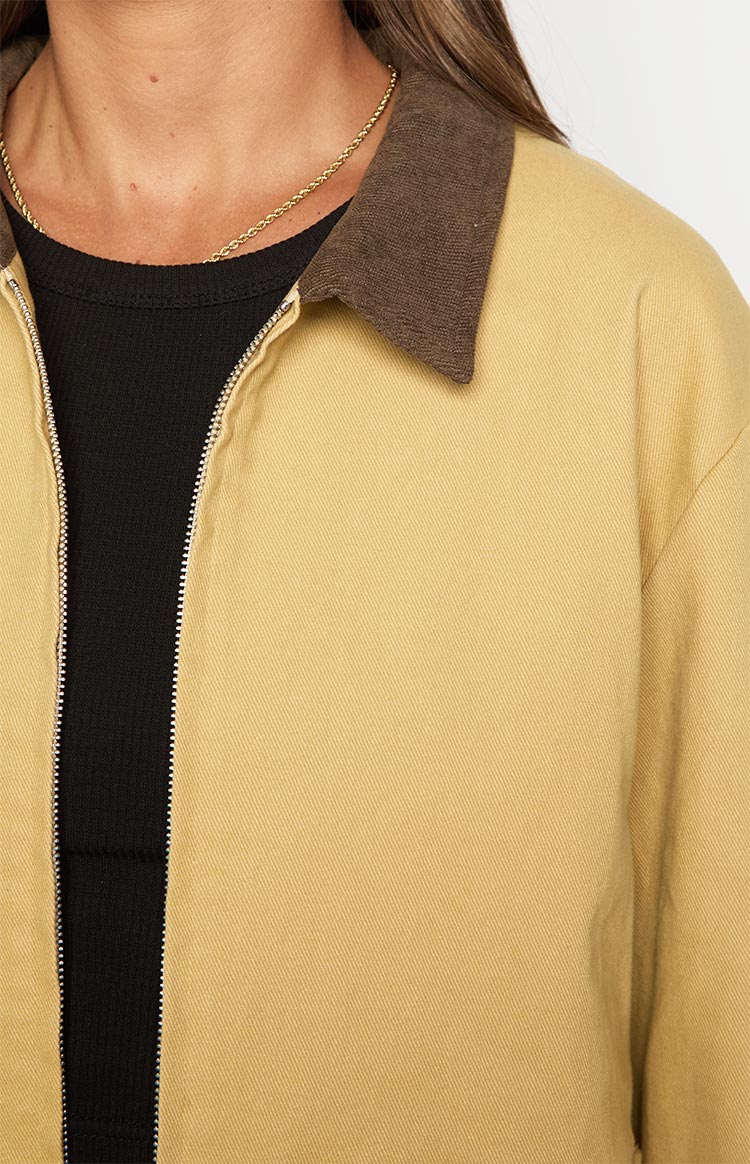 Jemma Contrast Canvas Jacket | Cream