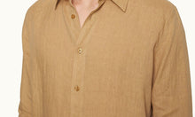 Justin Linen Relaxed Fit Luxury Italian Linen Shirt | Biscuit