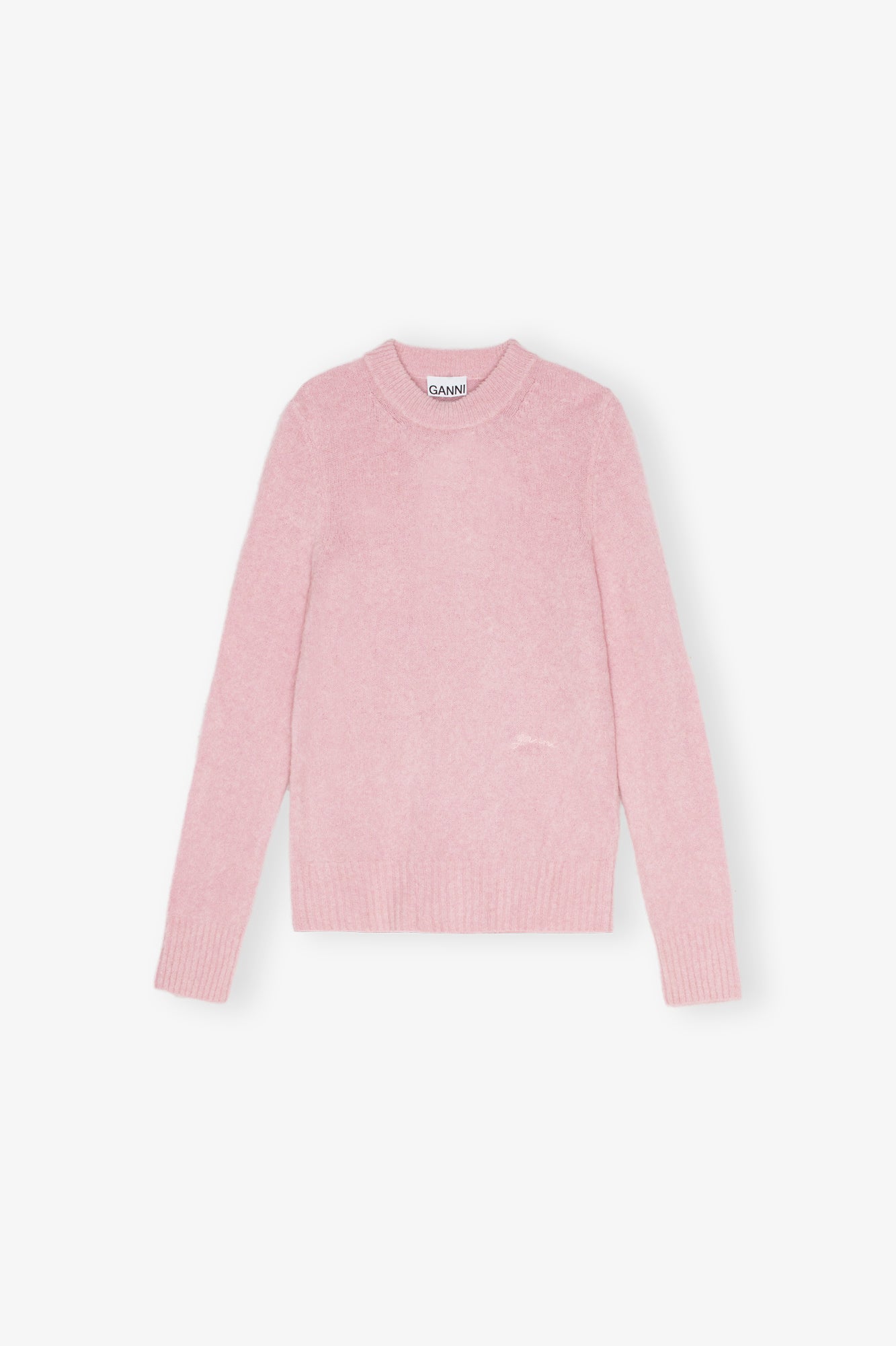 Brushed Alpaca O-Neck | Chalk Pink