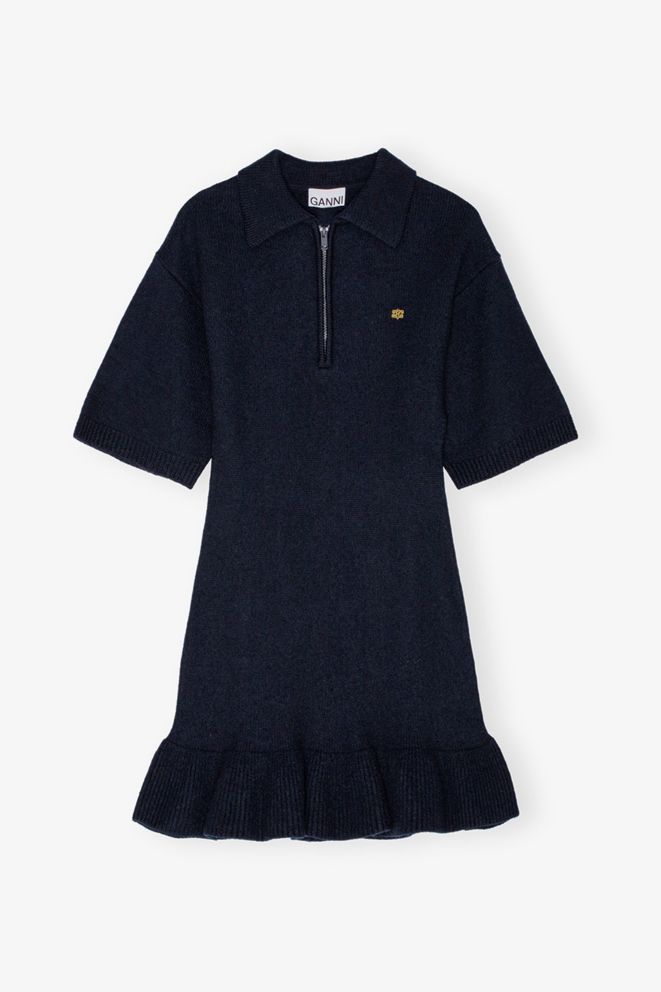 Boiled Wool Mini Dress | Sky Captain