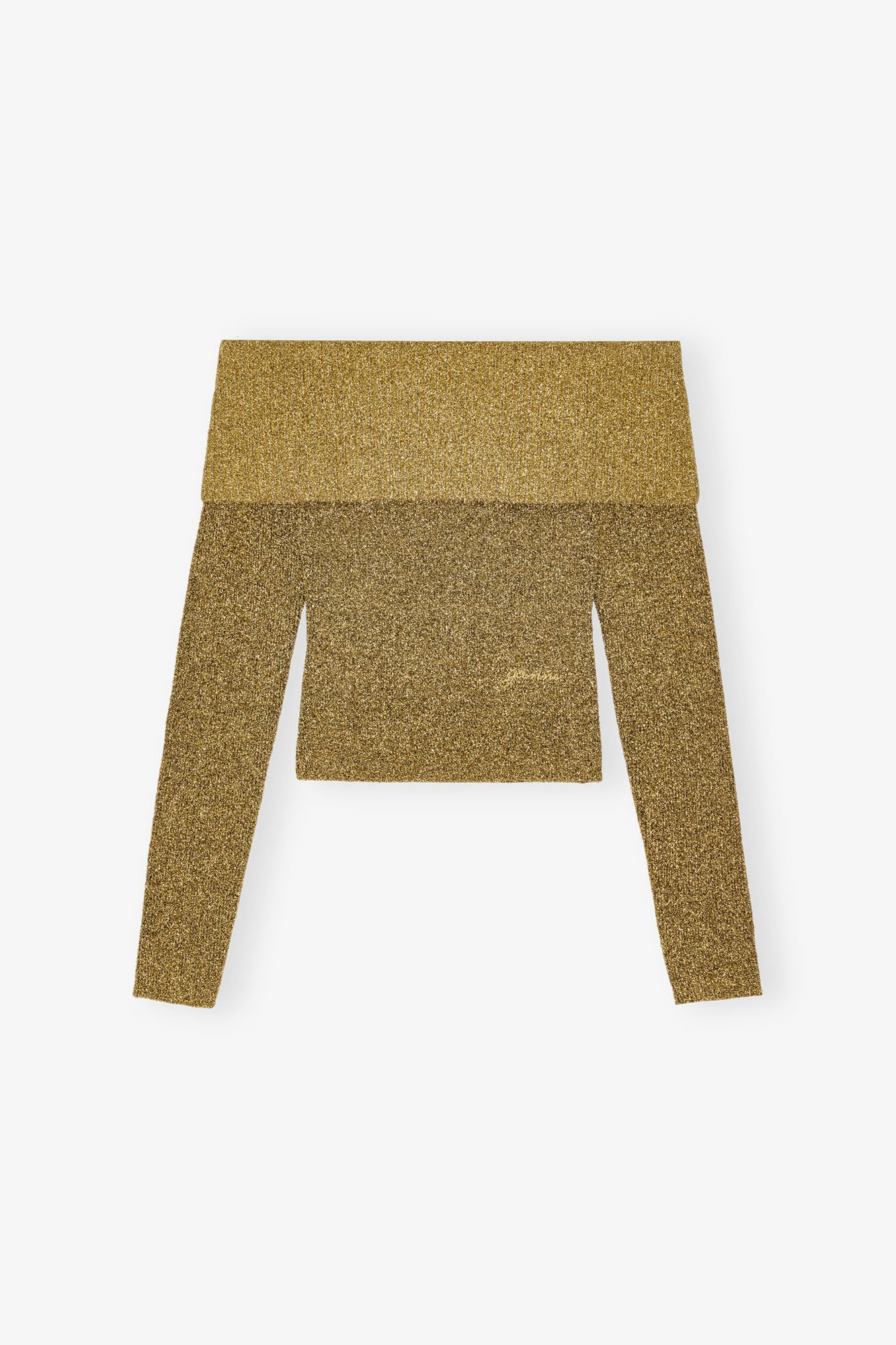 Sparkle Doubleface Off Shoulder Blouse | Gold