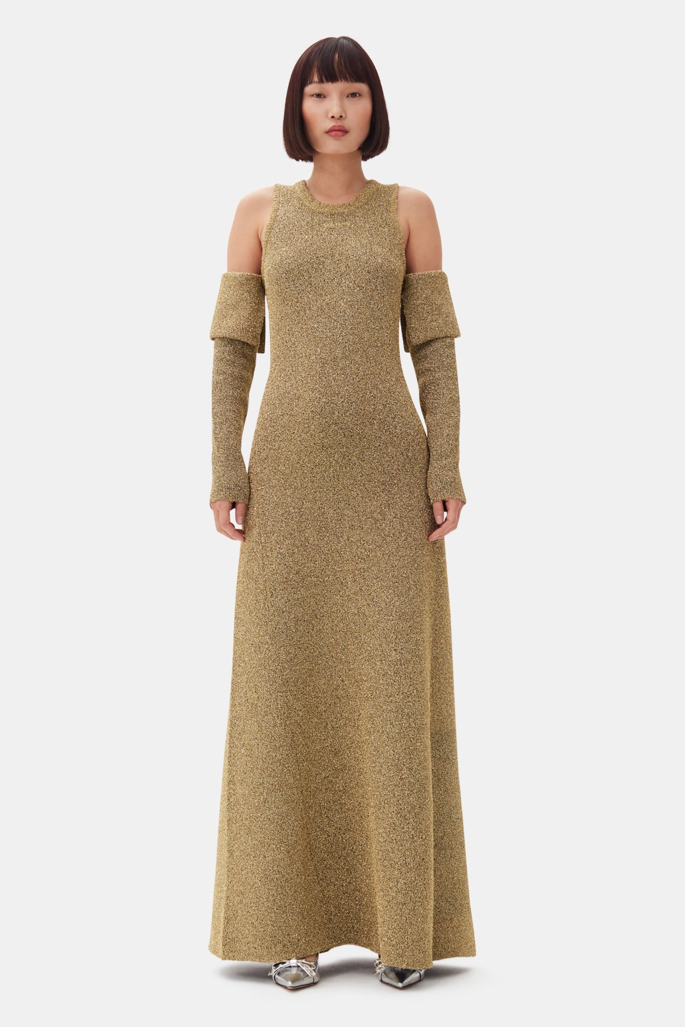 Sparkle Doubleface Maxi Dress | Gold