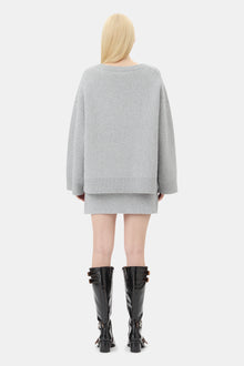 Sparkle Doubleface O-Neck | Silver