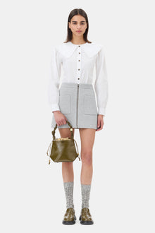 Sparkle Doubleface Mini Skirt | Silver