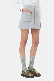 Sparkle Doubleface Mini Skirt | Silver