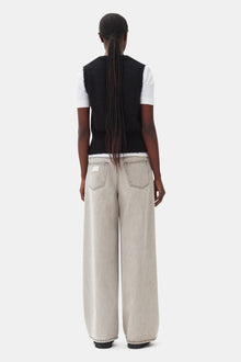 Light Mohair Tie String Vest | Black