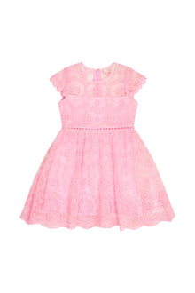 Girls Kappy Floral Eyelet Dress | Pale Pink