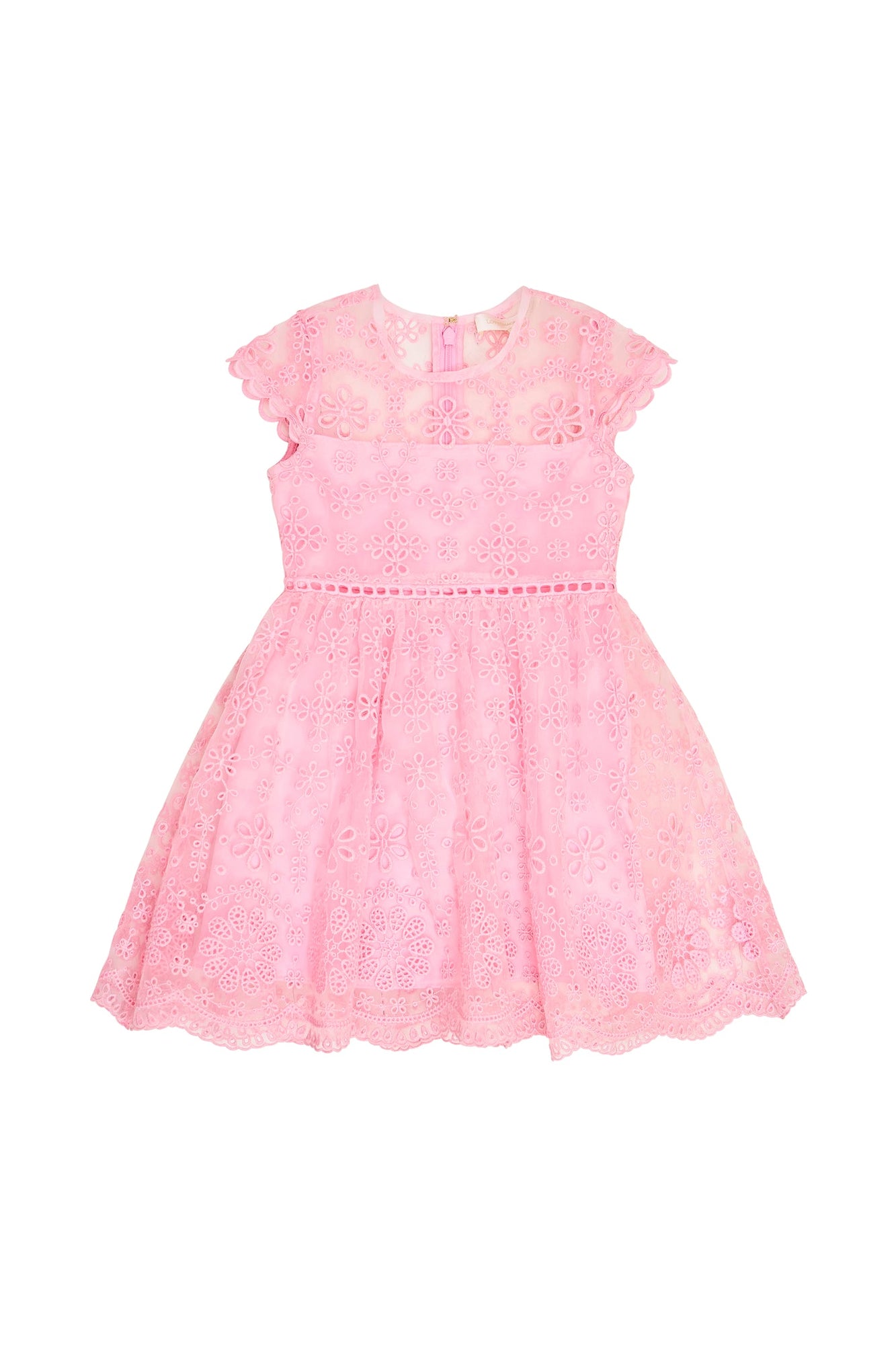 Girls Kappy Floral Eyelet Dress | Pale Pink