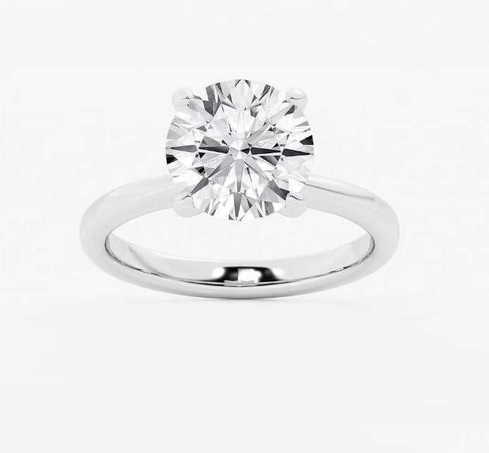 Womens | Solitaire Engagement Ring - II | 14K White Gold | 1 CTW Round Cut Lab Grown Diamond | G-VS