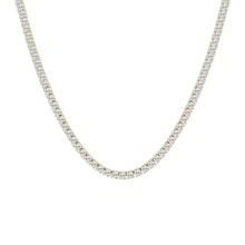 Womens | Tennis Necklace | 14K Yellow Gold | 15.15 CTW Round Cut Lab Grown Diamond | G-SI