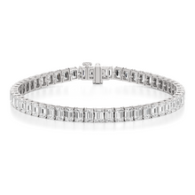 Womens | Tennis Bracelet | 14K White Gold | 15 CTW Emerald Cut Lab Grown Diamond | G-VS