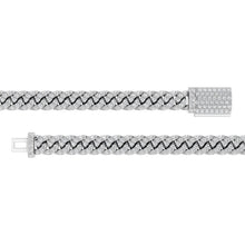 Mens | Cuban Chain Necklace | Sterling Silver | 10 CTW Round Cut Lab Grown Diamond | G-SI