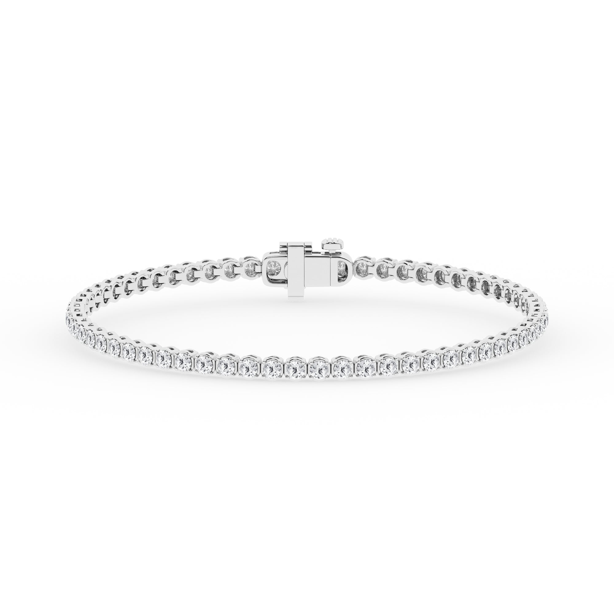 Womens | Tennis Bracelet | 14K White Gold | 3 CTW Round Cut Lab Grown Diamond | F-VS