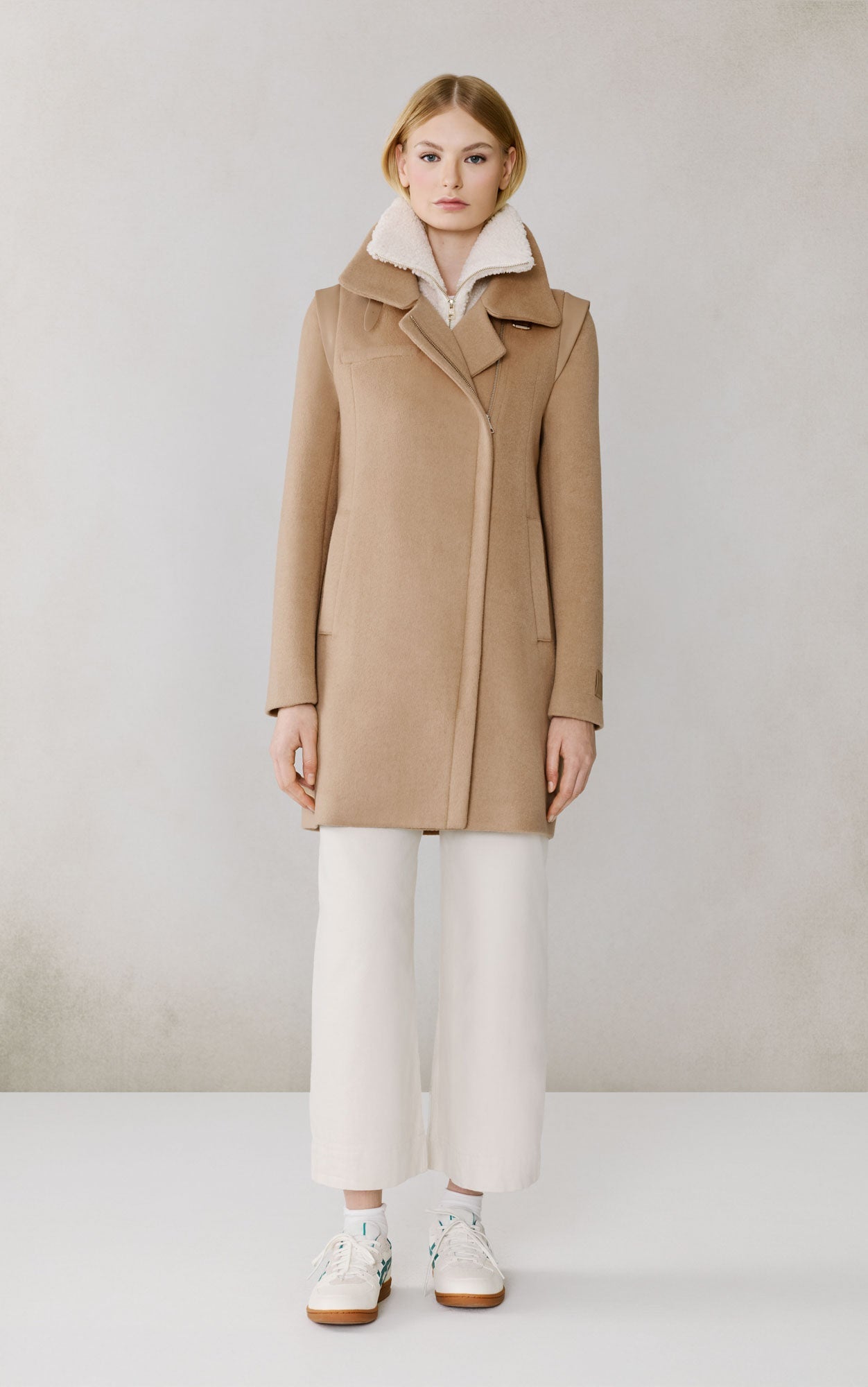 Kiana Moto Coat In Wool | Teak