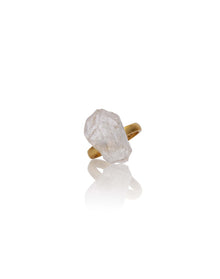 Karr Gemstone Ring | Gold-Plated Brass | Crystal