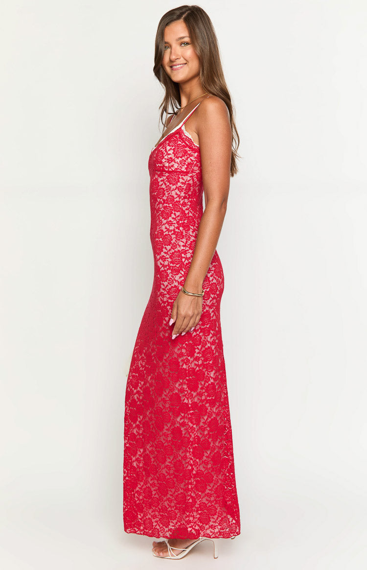 Kata Lace Maxi Dress | Red
